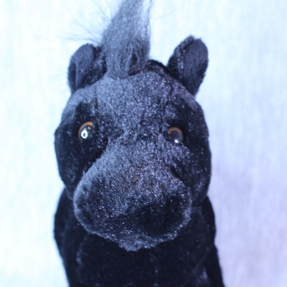 GANZ BLACK STALLION HORSE HM145 Plush‎ Toy 9" Webkinz NO CODE Stuffed Animal - Picture 5 of 6